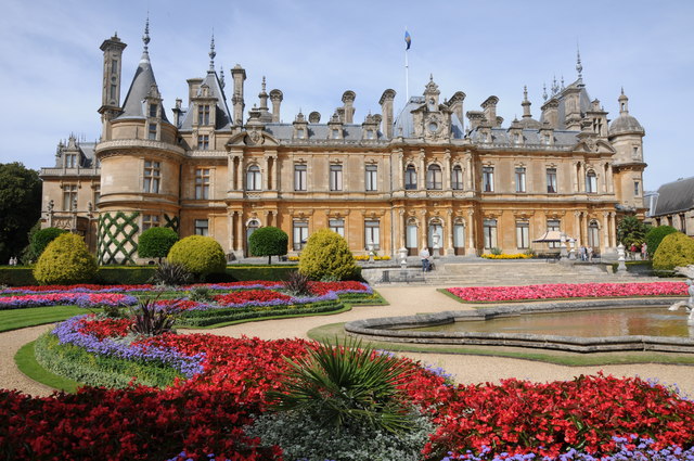 Formal gardens outside Waddesdon Manor.